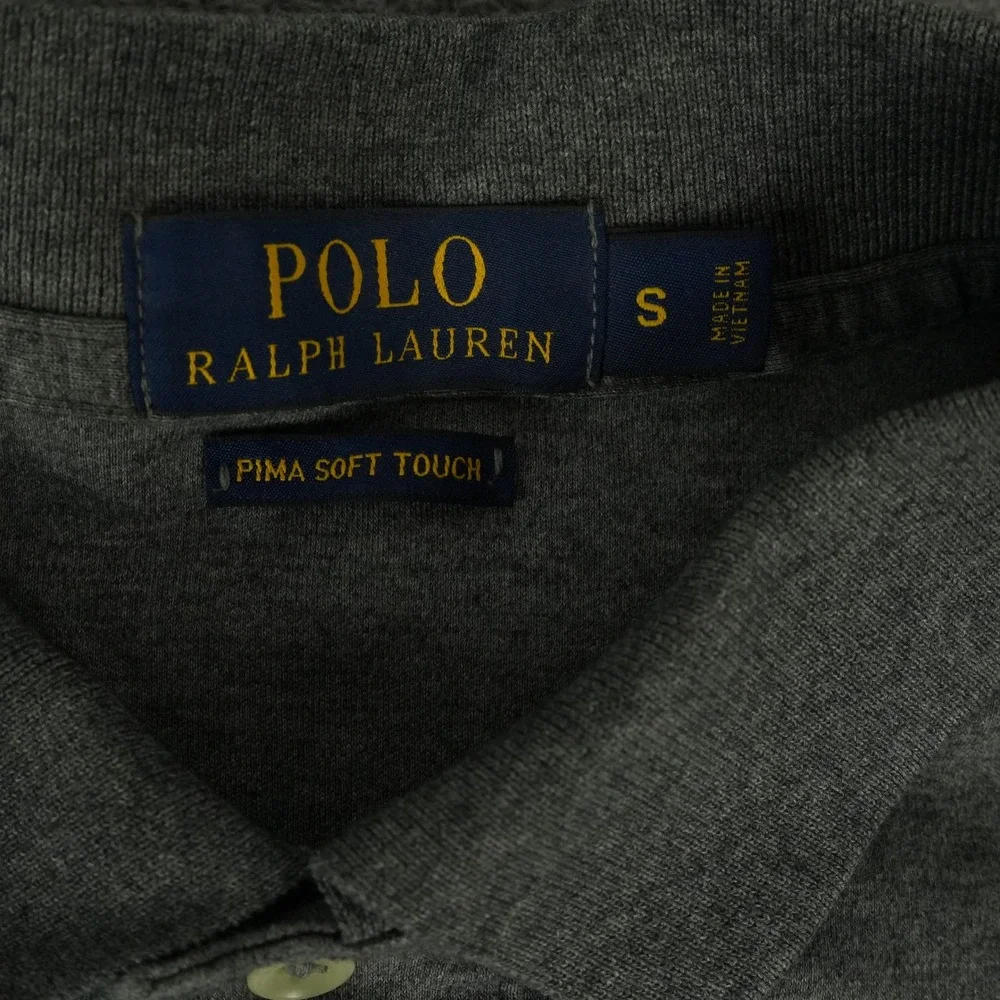 Polo Ralph Lauren Polo Shirt Mens S Gray Pima Soft Touch Short Sleeve Pony Logo